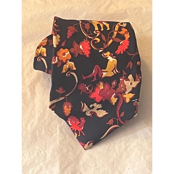 Salvatore Ferragamo Silk Tie - Equestrian theme - Navy Blue/Multicolor Necktie - Picture 13 of 14